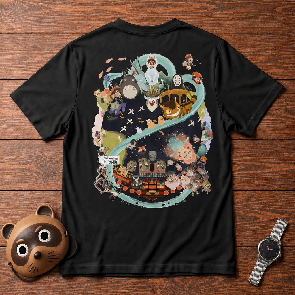 Studio Ghibli Studio Ghibli black T-shirt back flatlay