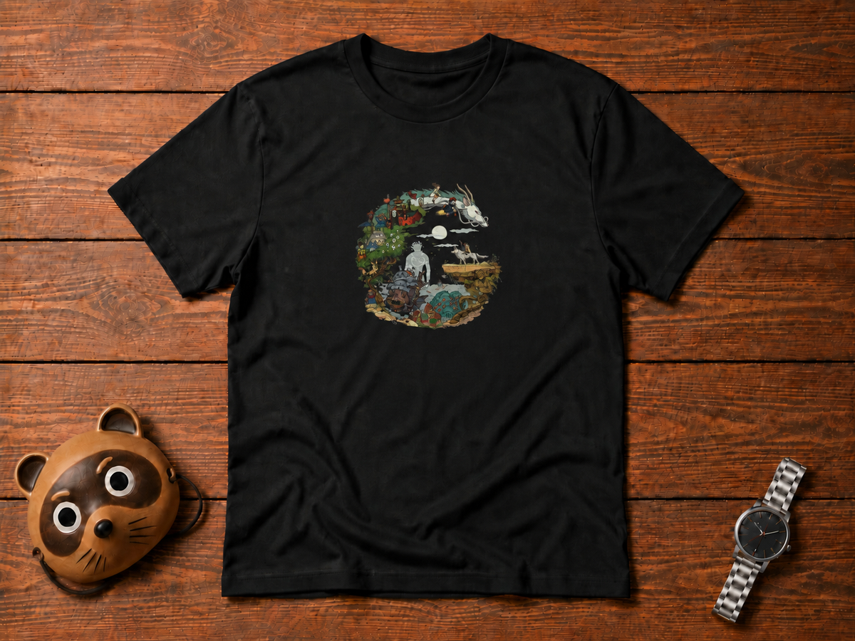 Studio Ghibli Studio Ghibli black T-shirt front flatlay