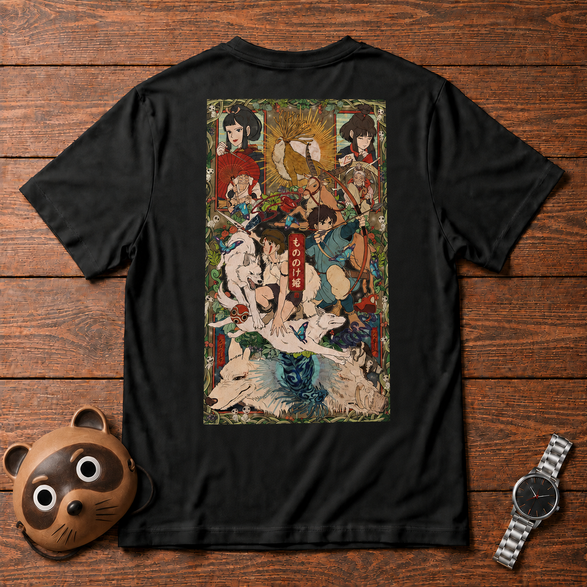Studio Ghibli Studio Ghibli black T-shirt back flatlay