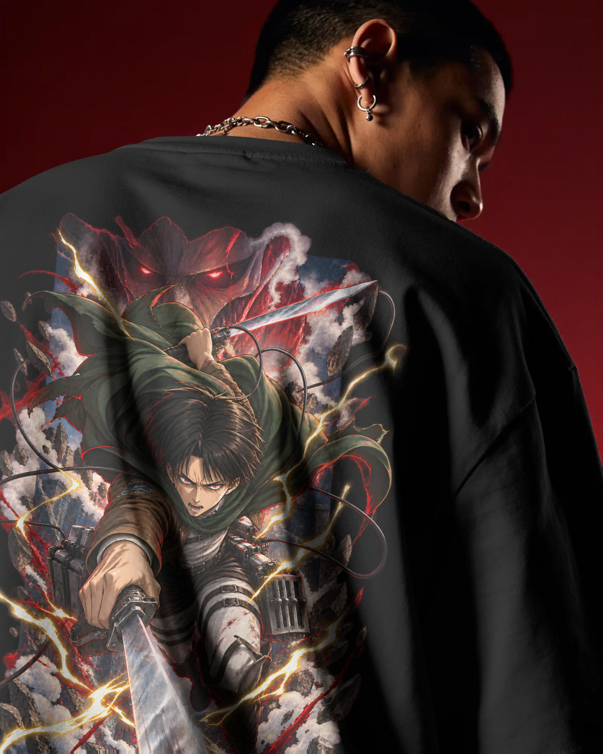 Levi Ackerman Attack on Titan Premium Oversized T-Shirt – Humanity’s Strongest Design