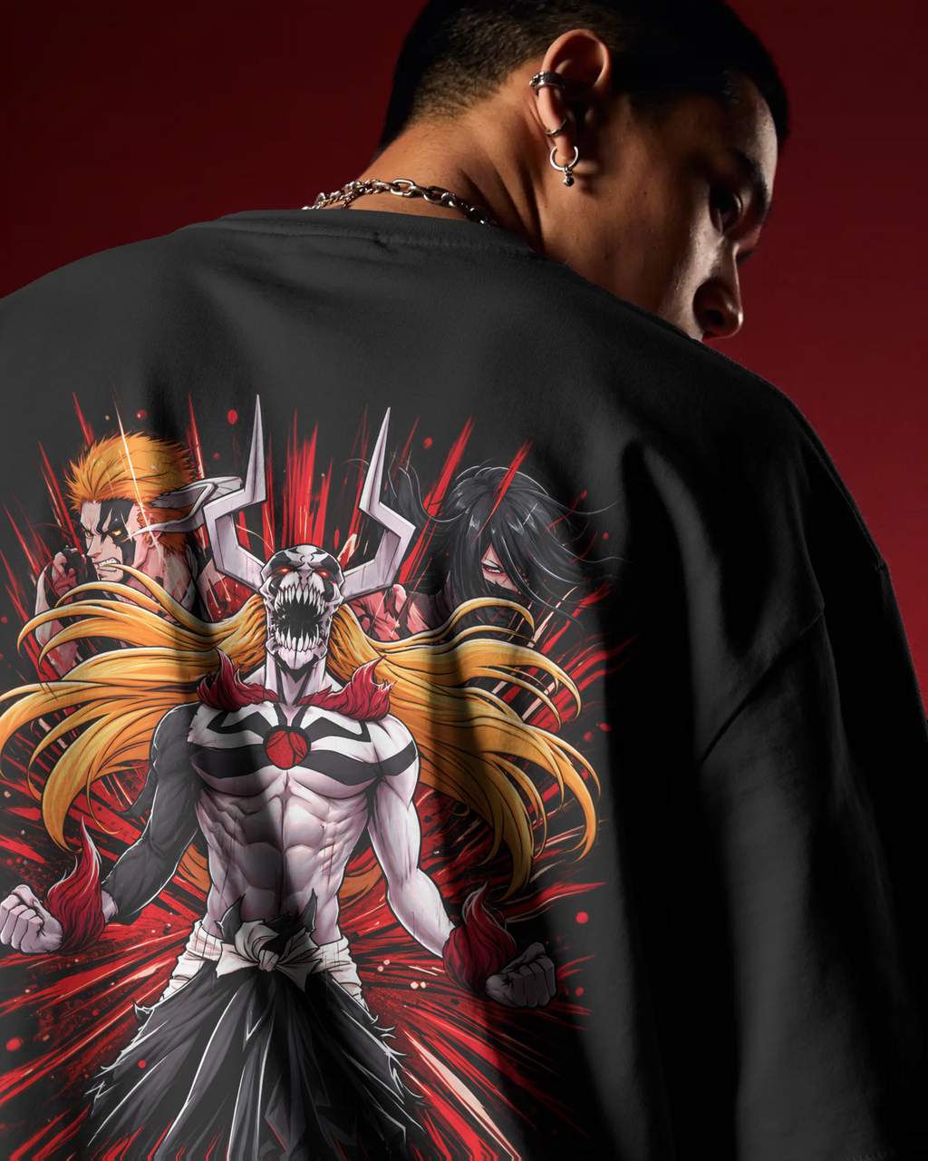 Ichigo Kurosaki Bleach Premium Oversized T-Shirt – Hollow Bankai Design